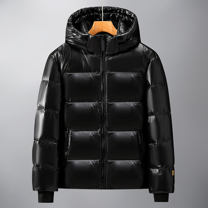 Unisex Glossy Quilted Parka with Metallic Lining and Carry Straps