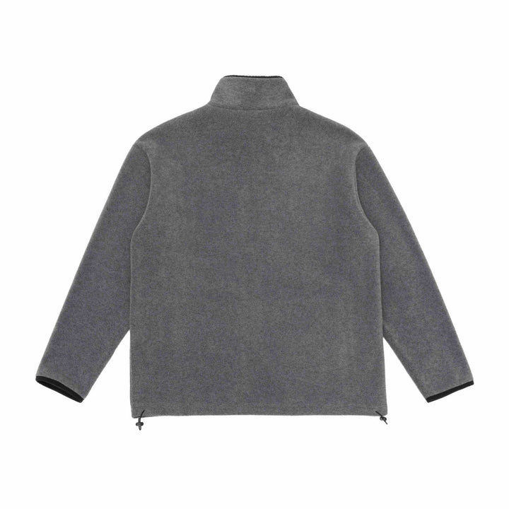 Unisex fleece jacket with stand-up collar, full-length zip and drawstring hem