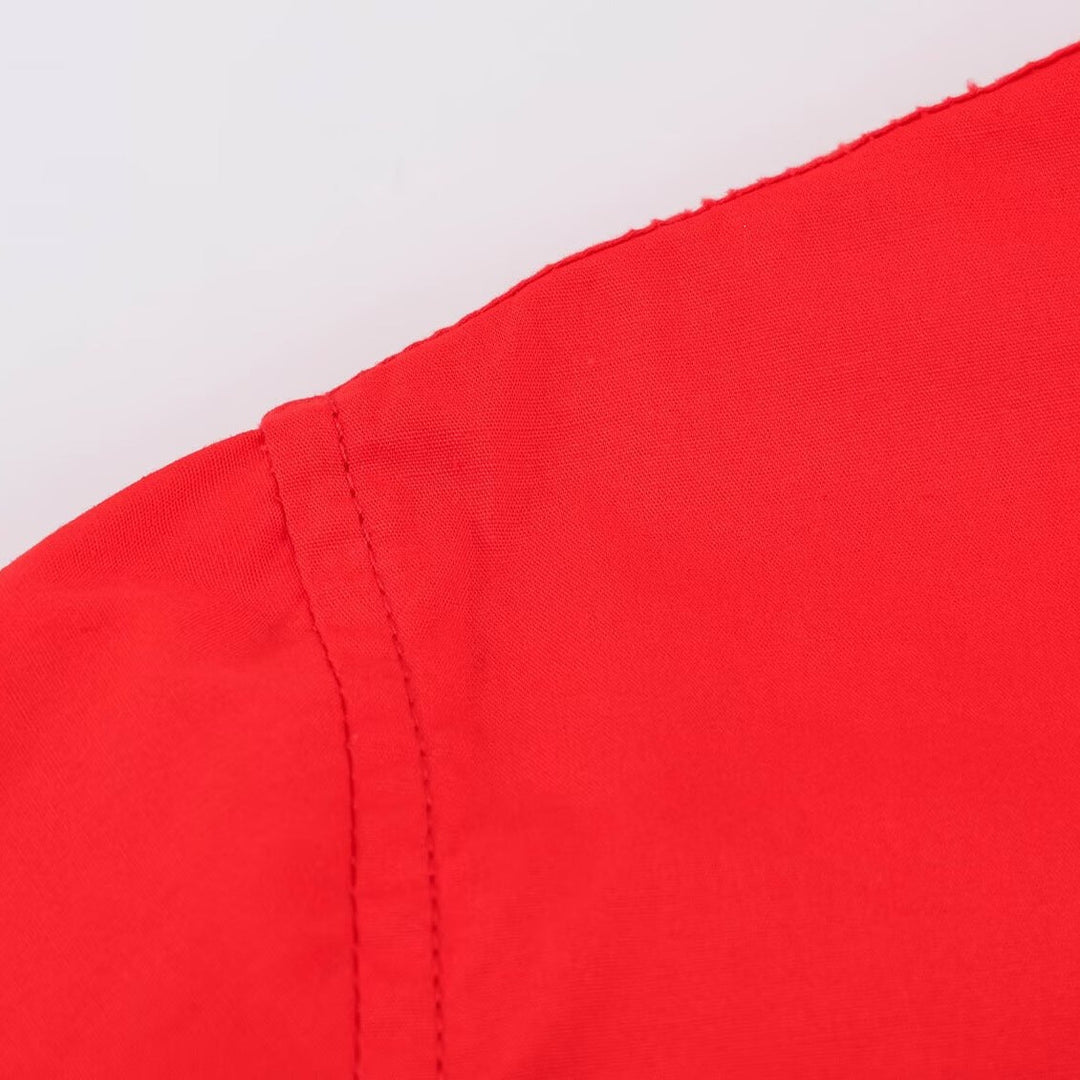 Women’s Oversized Shirt Jacket with Stand Collar and Patch Chest Pockets