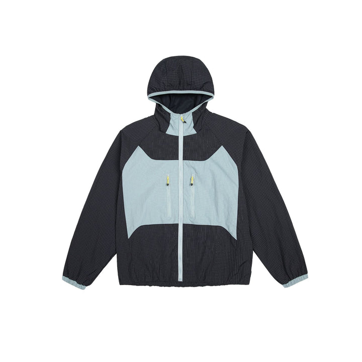Unisex Light Hooded Windbreaker with Ripstop Material, Colour Block Inserts and Front Pockets