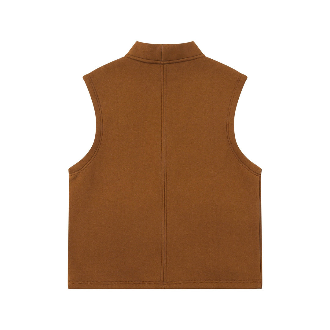 Unisex Utility Vest with V-Neck, large flap pockets and button placket