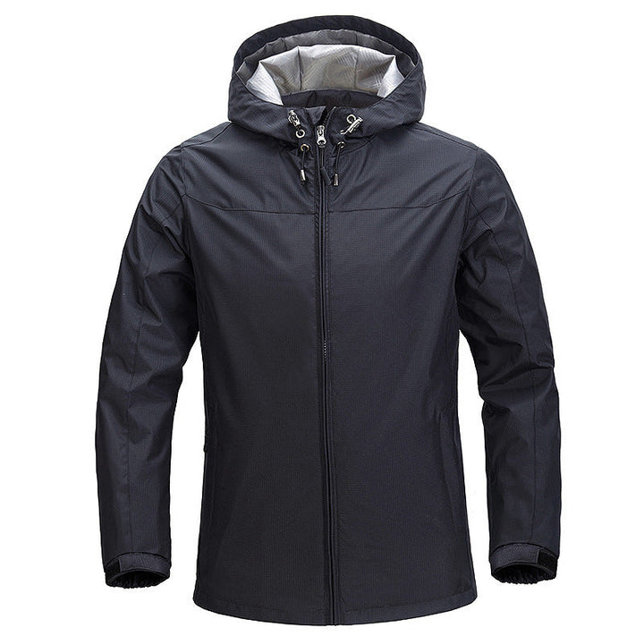 Unisex Lightweight Packable Rain and Wind Jacket with Adjustable Hood and Breathable Lining