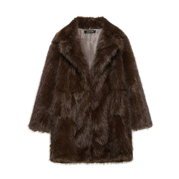 Long Fur coat with faux Fur