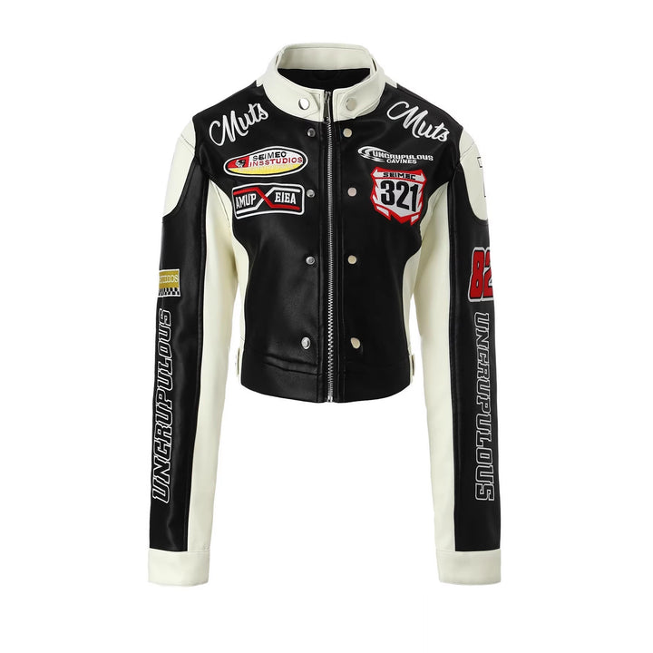 Women Racer Biker Jacket in Retro Motorsport Look