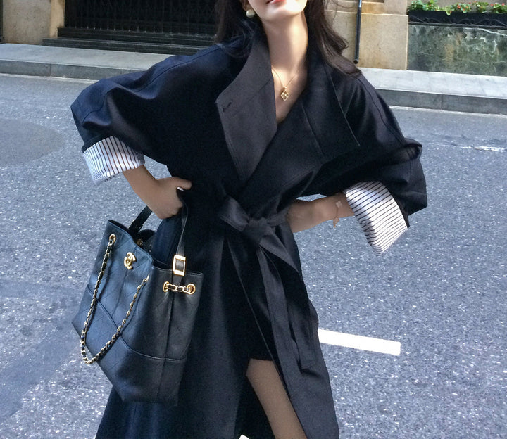Women Stylish Plus Size Trench Coat