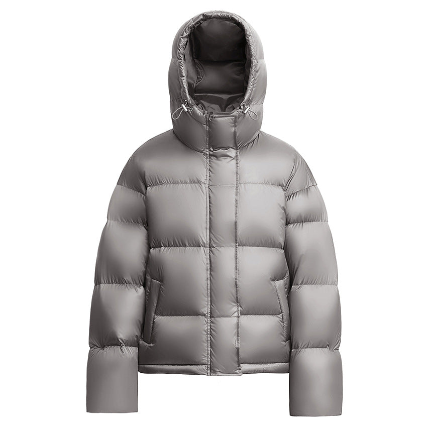 Women Short Boxy Quilted Down Jacket with Hood