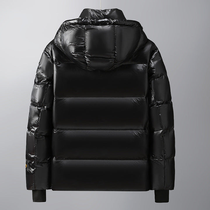 Unisex Glossy Quilted Parka with Metallic Lining and Carry Straps