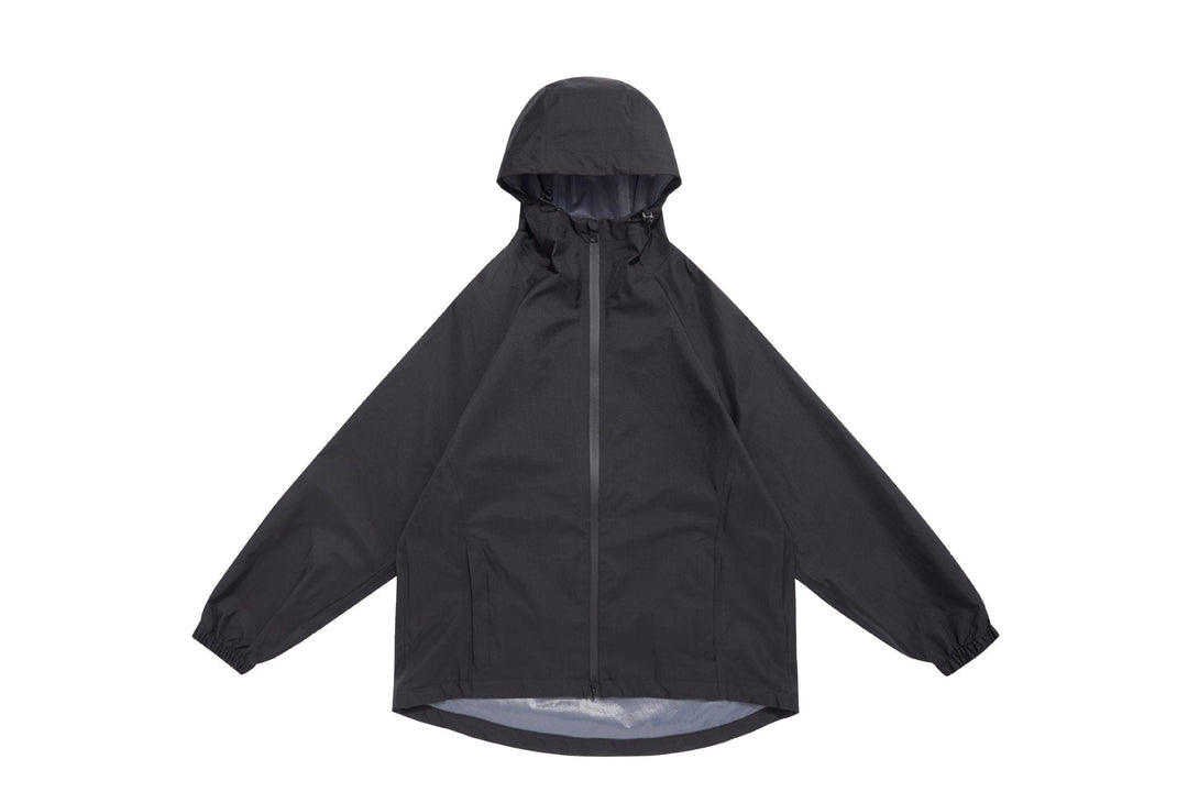 Unisex Lightweight Rain Jacket with Hood, Two-Way Zip and Extended Hem