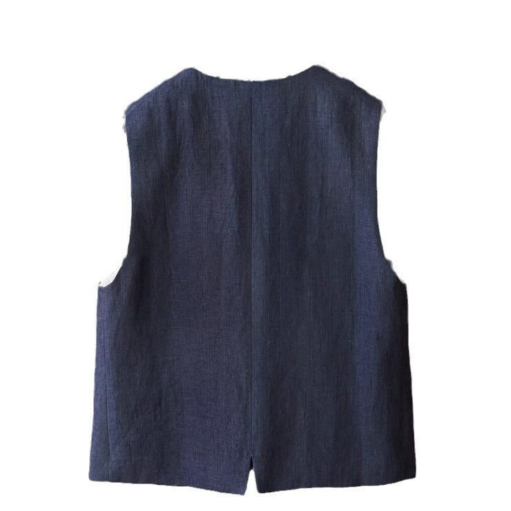 Women Fashionable Linen Vest