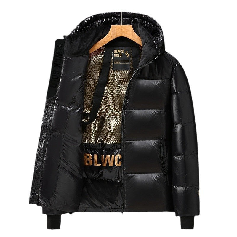 Unisex Glossy Quilted Parka with Metallic Lining and Carry Straps