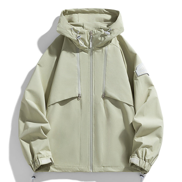 Unisex Lightweight two-tone wind and rain jacket with hood, drawstring and zip pockets