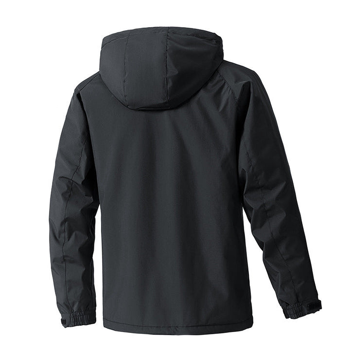 Men Water-resistant Outdoor Parka with Hood, Breathable and Windproof