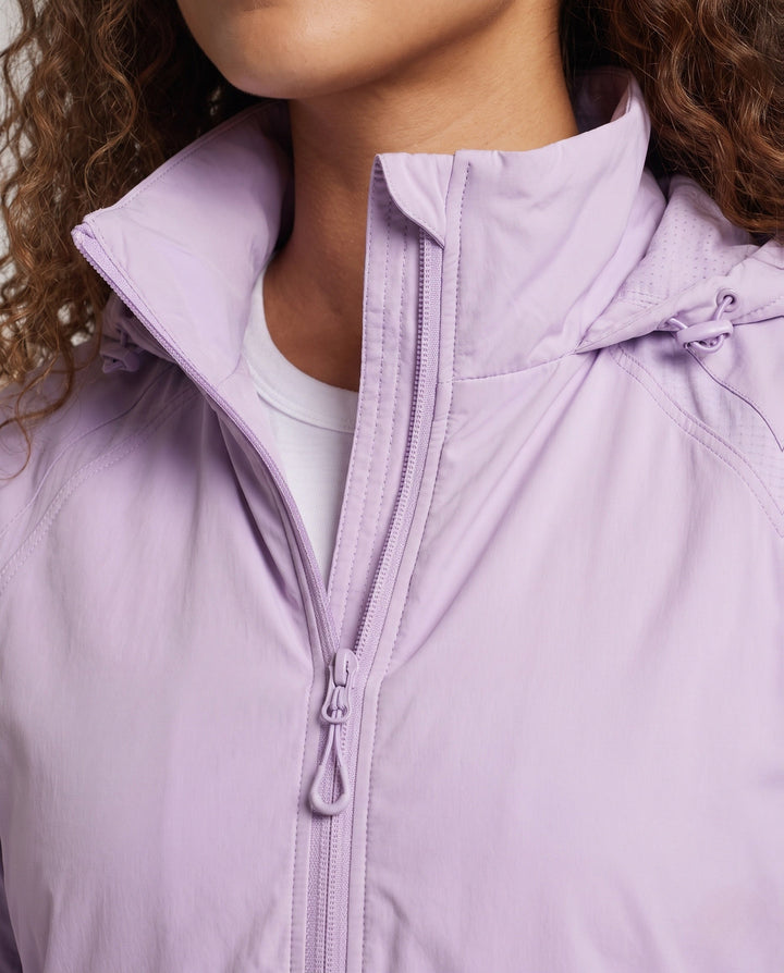 Women Ultra-light hooded jacket with quilted lining, two-way zip and zip pockets