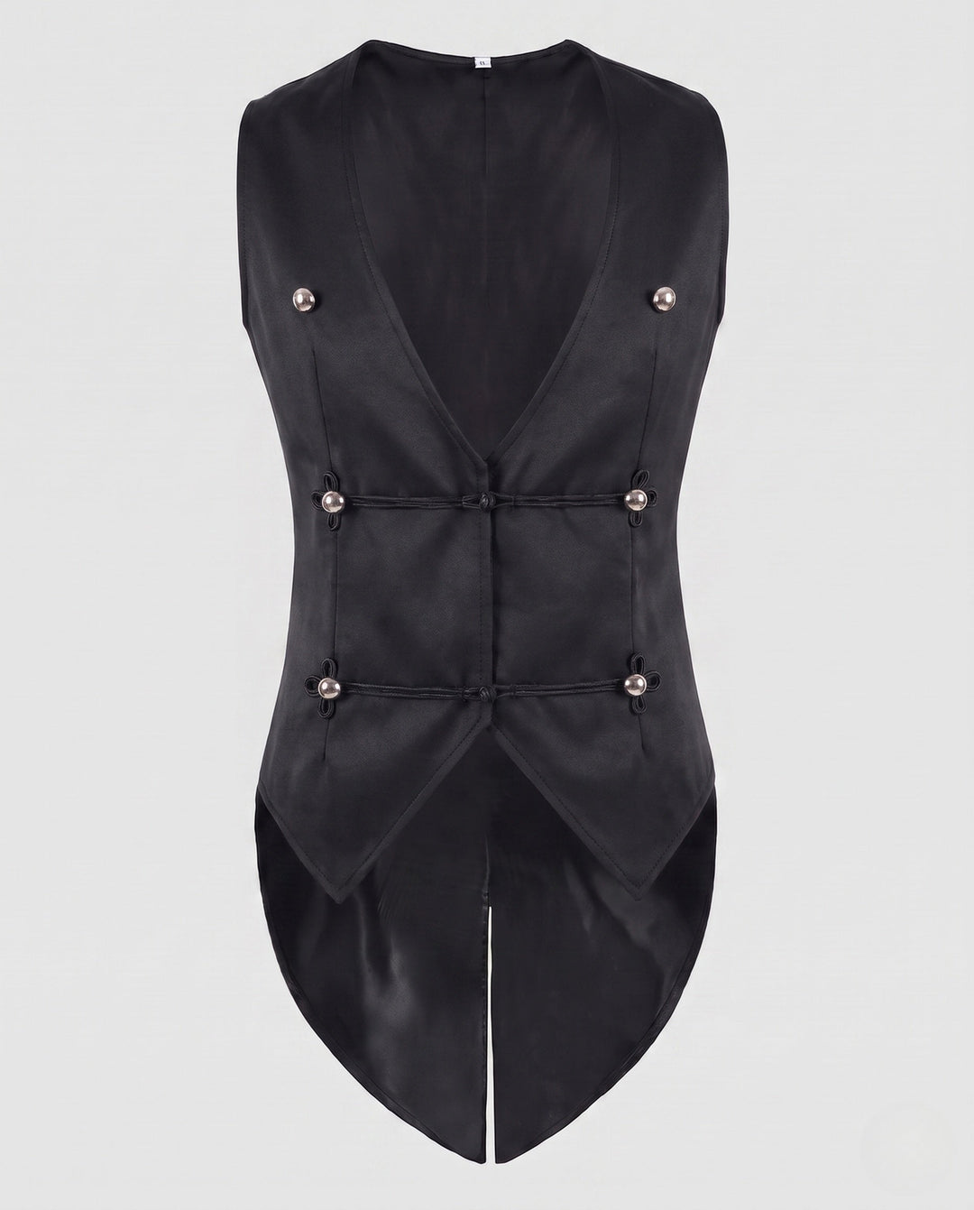 Women’s Elegant Waistcoat with Floral Design and Asymmetric Hem