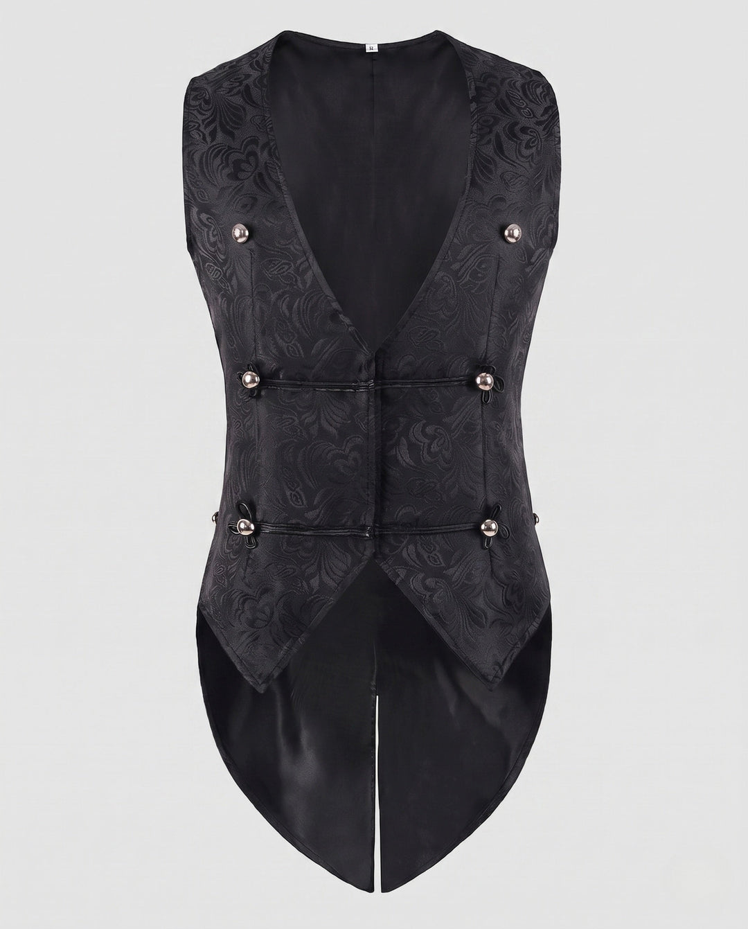 Women’s Elegant Waistcoat with Floral Design and Asymmetric Hem