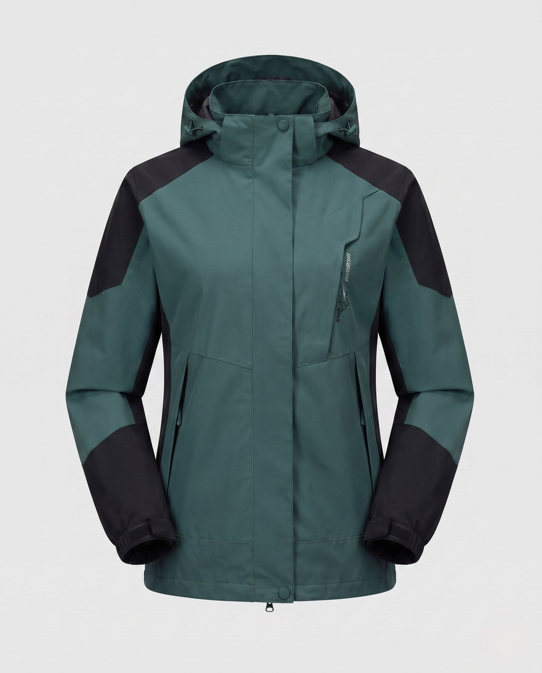 Women Lightweight Waterproof Outdoor Jacket with Hood Breathable Membrane and Concealed Zips