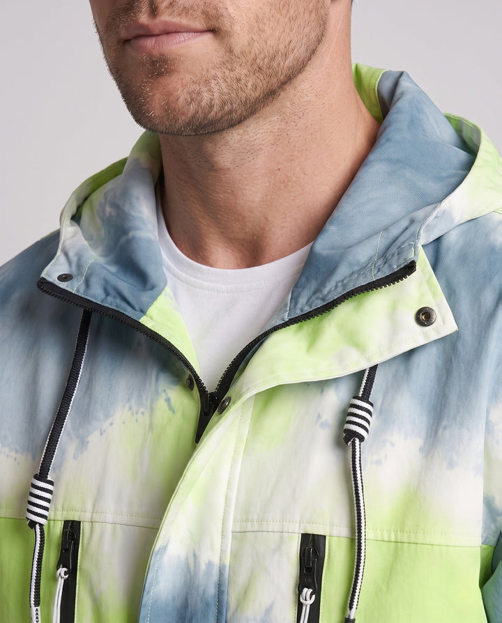 Unisex Lightweight Hooded Utility Transitional Jacket with Gradient, Zip &amp; Multiple Pockets