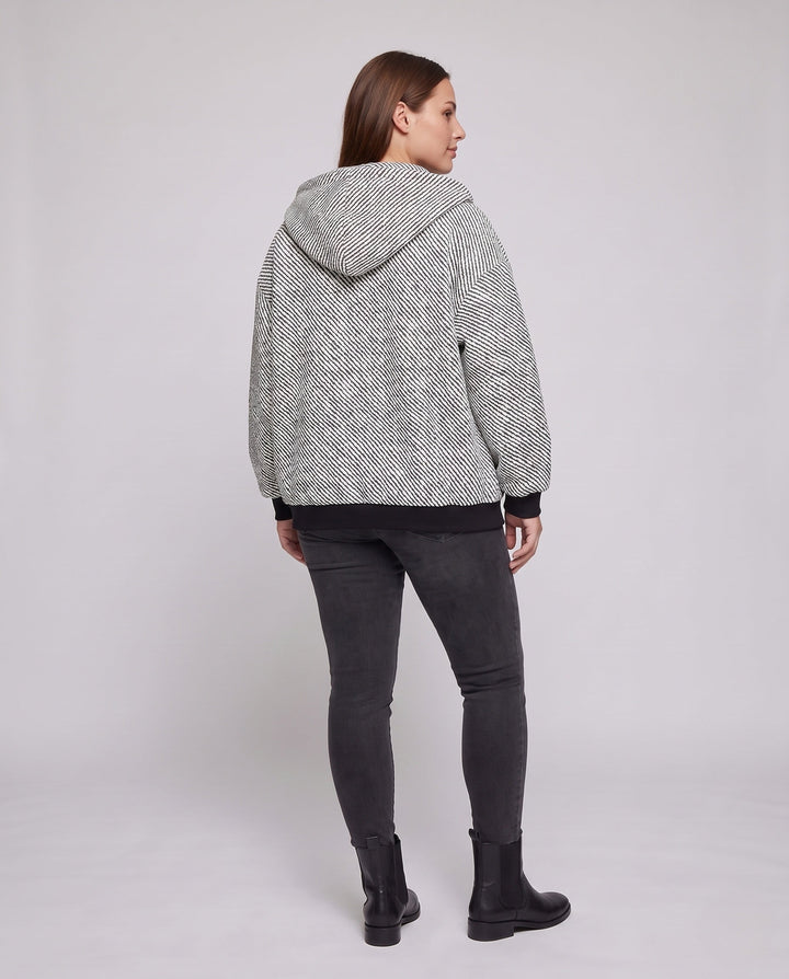 Unisex Oversized Teddy-Fleece Hooded Jacket with Full Zip &amp; Patch Pockets