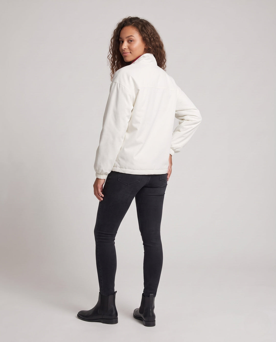 Unisex Reversible Transitional Jacket with High Collar, Zip &amp; Elastic Cuffs