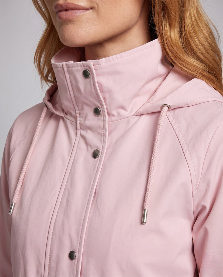 Women’s Hooded Transition Jacket with Drawstring, Flap Pockets, and Loose Boxy Cut