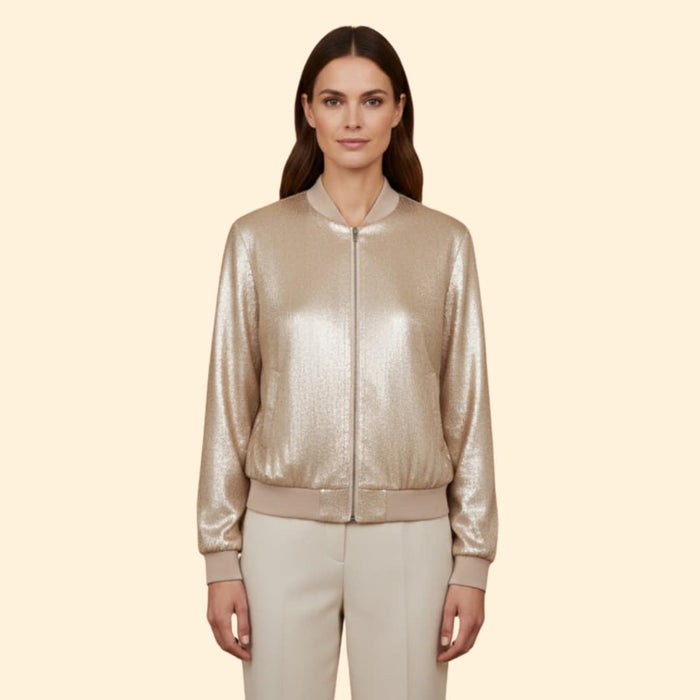 Women's Sleek Shiny Bomber Jacket