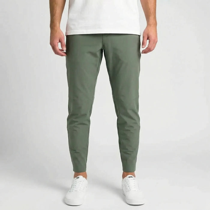 Men's Slim-Fit Trousers with Straight Leg and Ankle Cuff