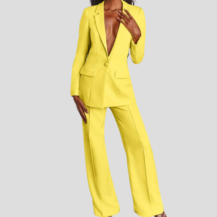 Women's Tailored Blazer and Trousers Set Notch Lapel