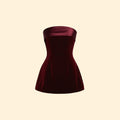 Women's Chic Strapless Velvet Dress