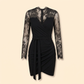 Women’s Elegant Lace Wrap Mini Dress