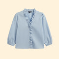 Women's Ruffled Button-Down Shirt