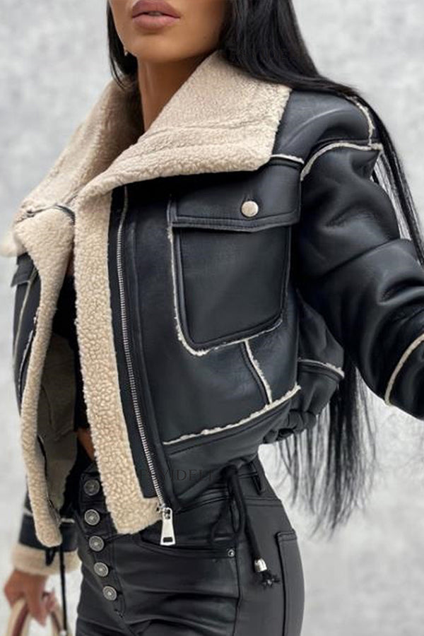 Short zip Biker jacket