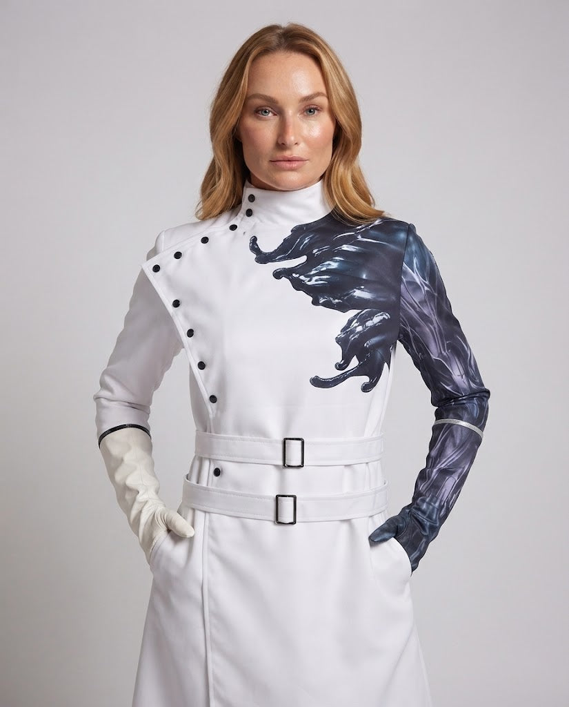 Women’s costume jacket with unique design and matching accessories