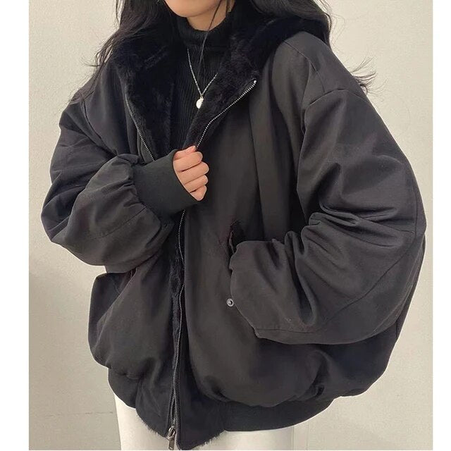 Stylish thick jacket with reversible function