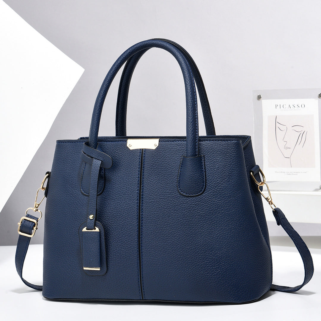 Structured faux leather tote handbag