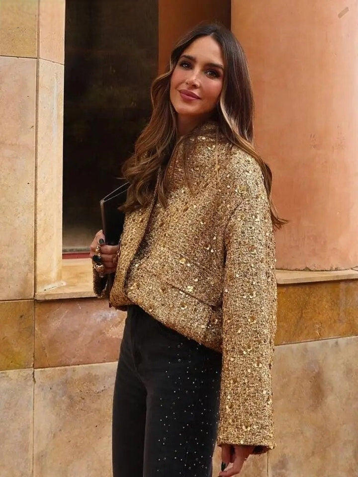 sequin jacket shiny look elegant Statement