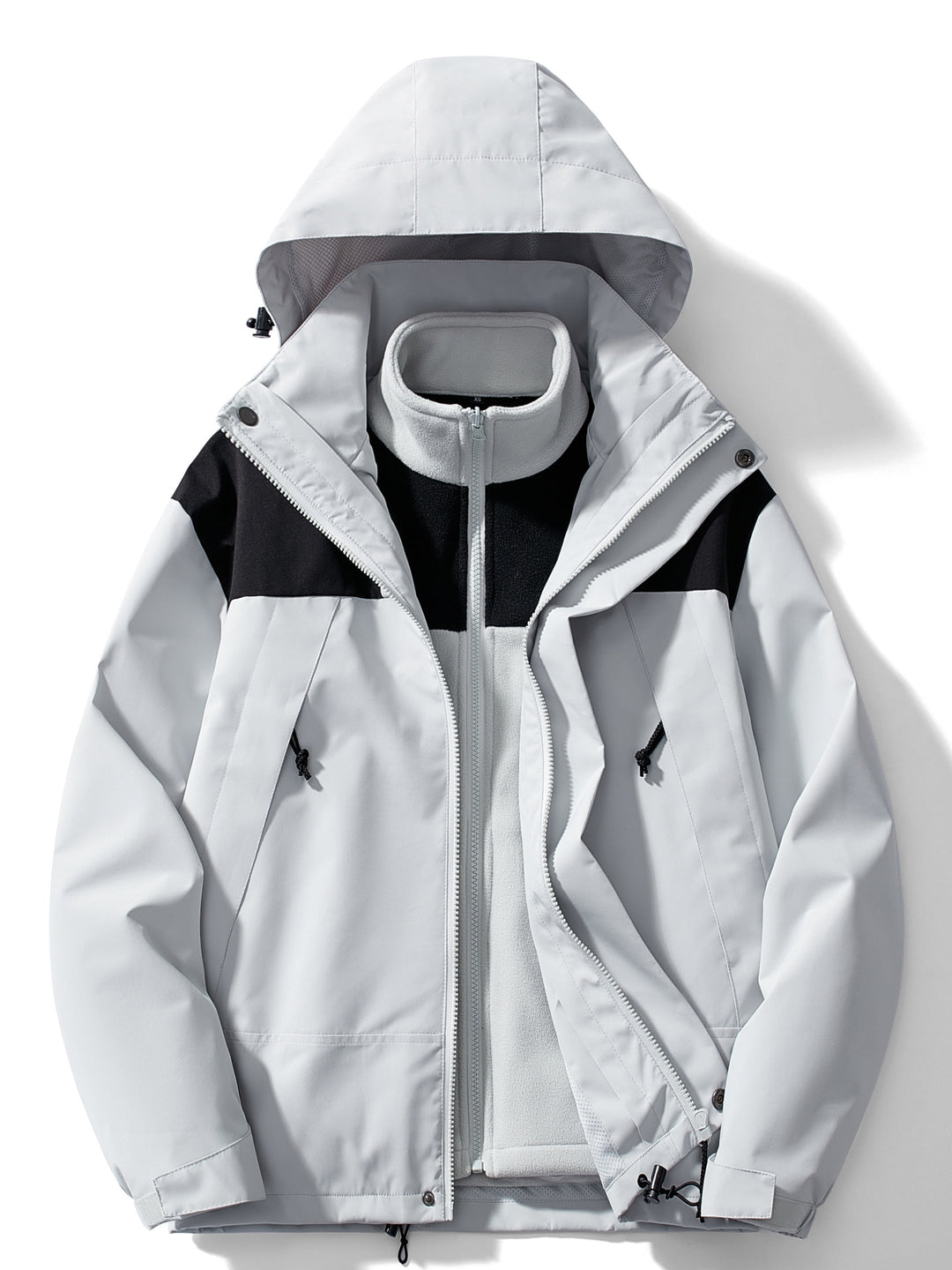 3-w-1 fleece jacket winter with hood for women