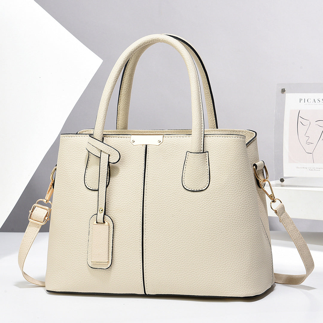 Structured faux leather tote handbag