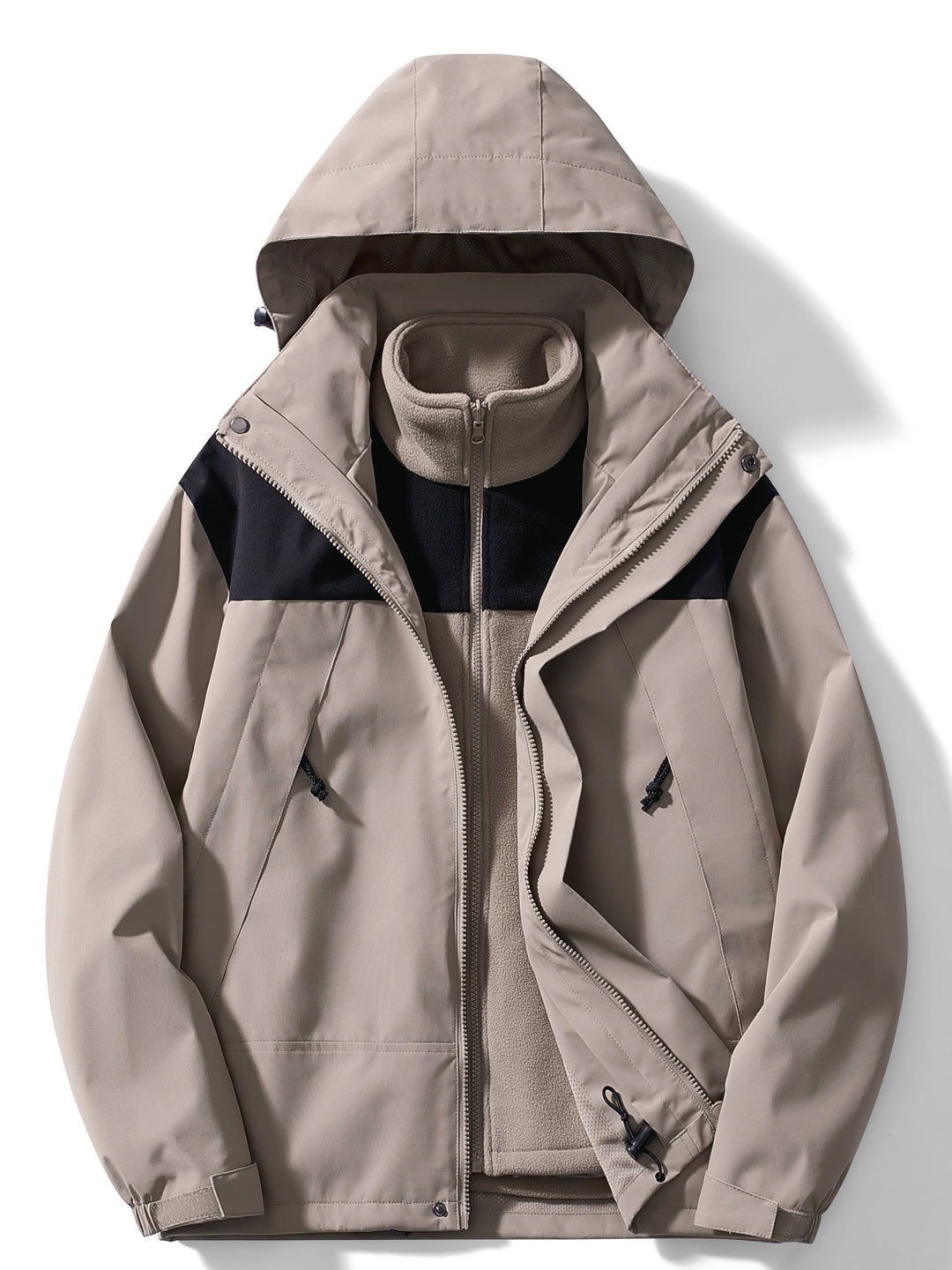 3-w-1 fleece jacket winter with hood for women