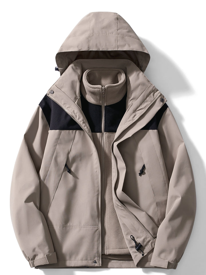3-w-1 fleece jacket winter with hood for women
