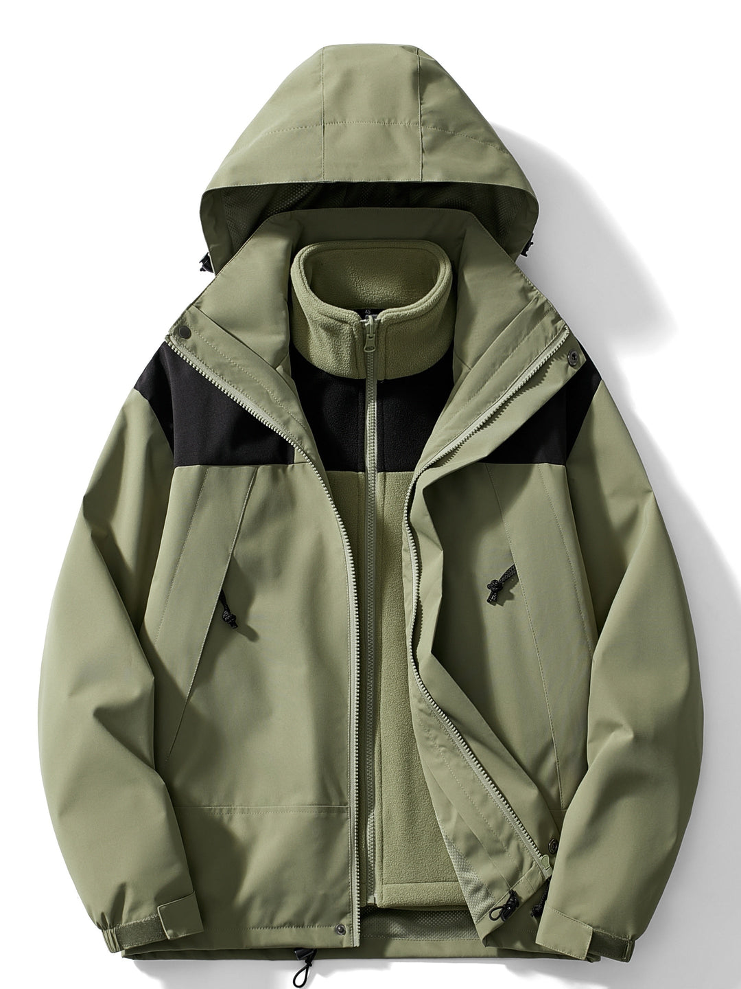 3-w-1 fleece jacket winter with hood for women