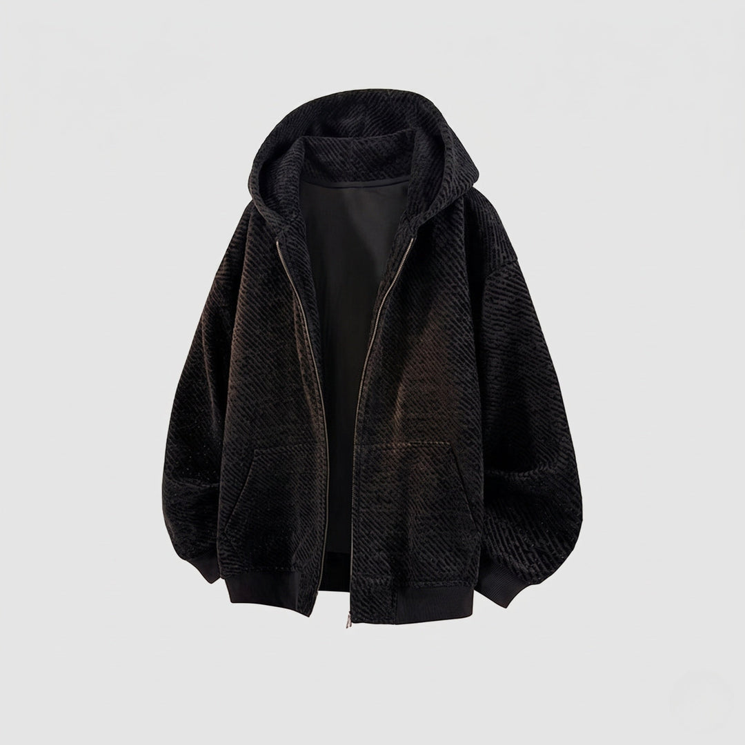 Unisex Oversized Teddy-Fleece Hooded Jacket with Full Zip &amp; Patch Pockets