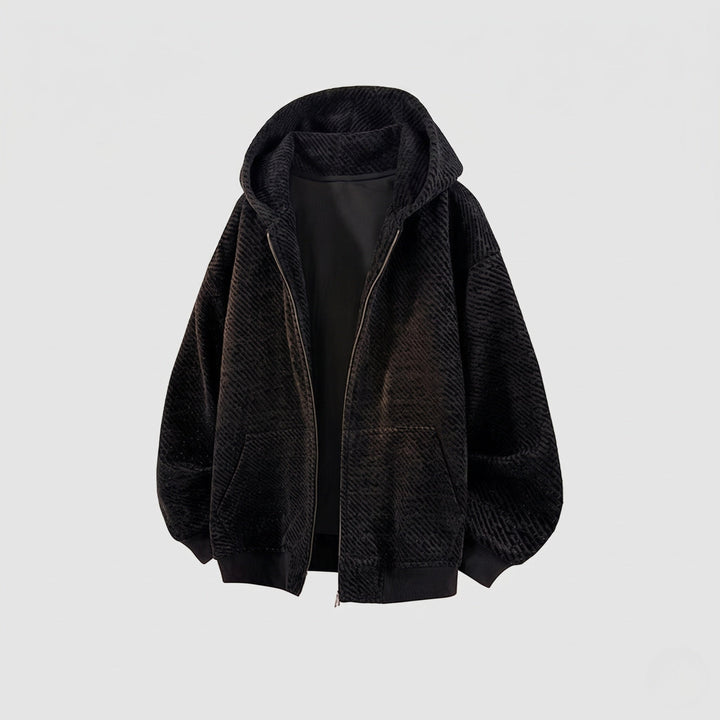 Unisex Oversized Teddy-Fleece Hooded Jacket with Full Zip &amp; Patch Pockets