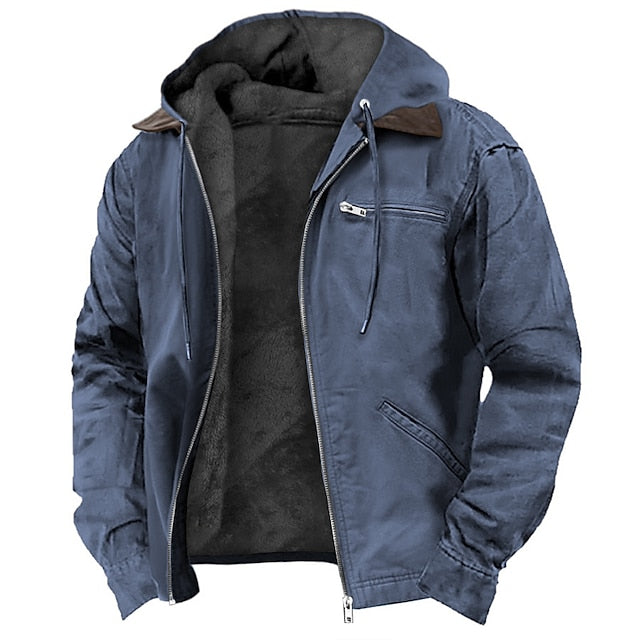 functional water-resistant outdoor winter parka jacket with hood polyester