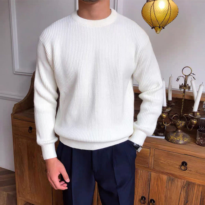 Men's Ribbed Crew-Neck Jumper Long Sleeve